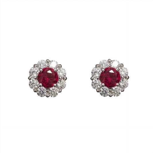 SUVIEN Designed MARS Collection High-carbon Red Diamond Earrings